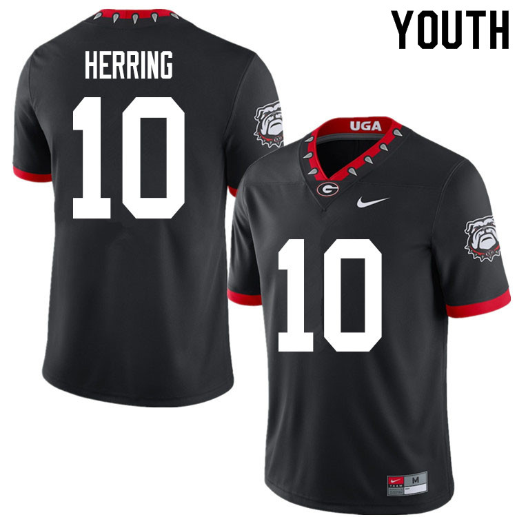 2020 Youth #10 Malik Herring Georgia Bulldogs Mascot 100th Anniversary College Football Jerseys Sale - Click Image to Close